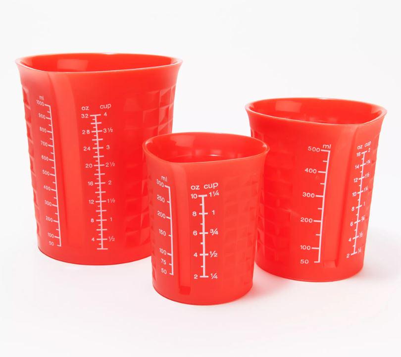 KOCHBLUME 3-Piece Silicone Measuring Cup Set