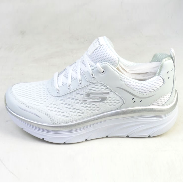 Skechers Mesh Lace Up D'Lux Walker Shoes Infinite Motion White | eBay