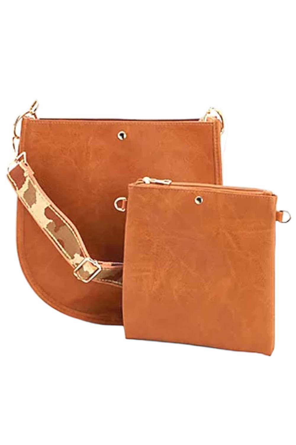 Ahdorned Classic Messenger with Two Crossbody Straps 