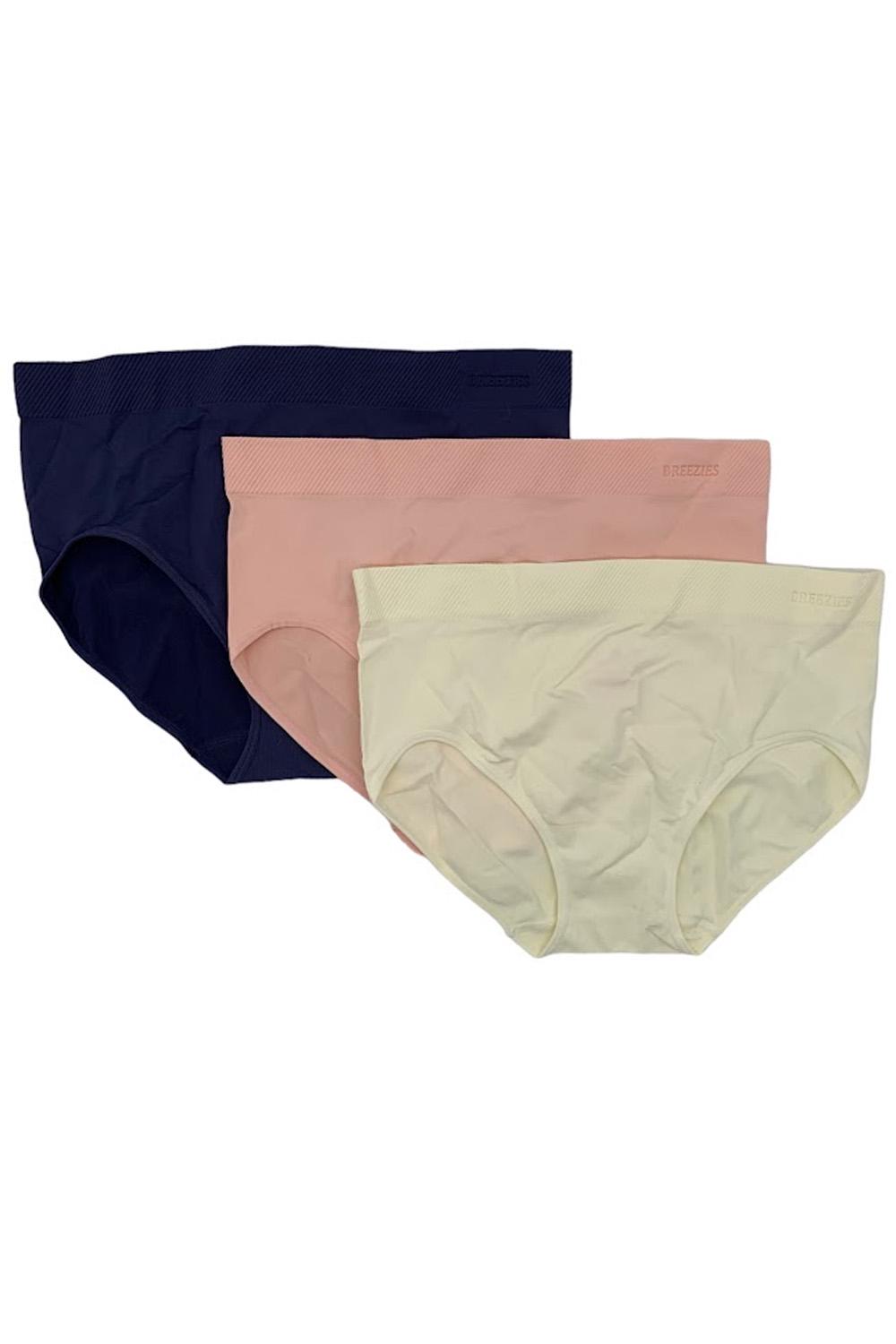 Breezies Set of 4 Nylon Microfiber Hi-Cut Briefs