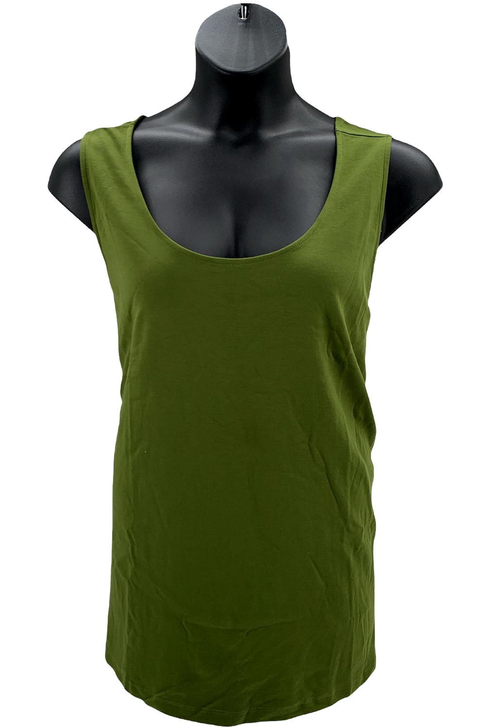 Isaac Mizrahi Live! Essentials Pima Reversible Neckline Tank Thyme