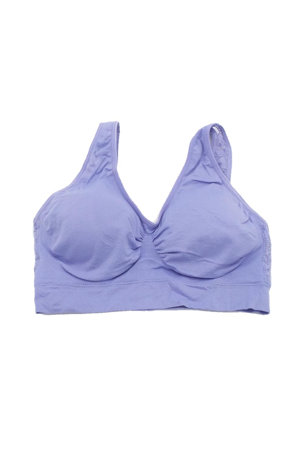 Rhonda Shear 2-pack Lace Back Ahh Bra w/ Removable Pads Mauve/Blue