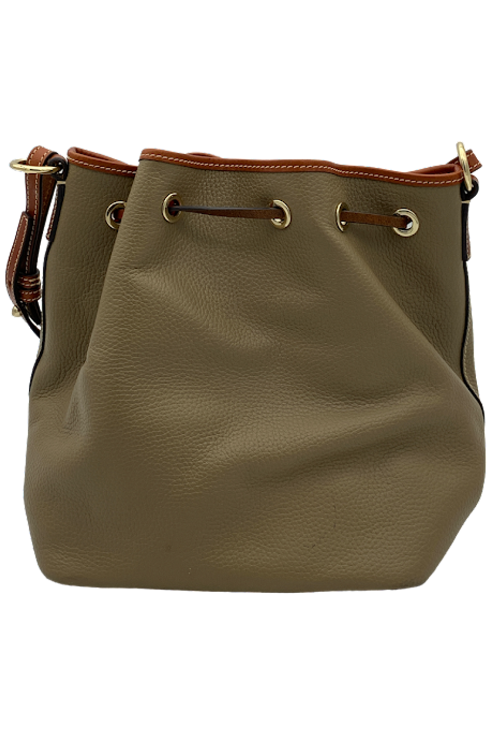 Dooney & Bourke Pebble Leather Kendall Drawstring Bag Light Taupe