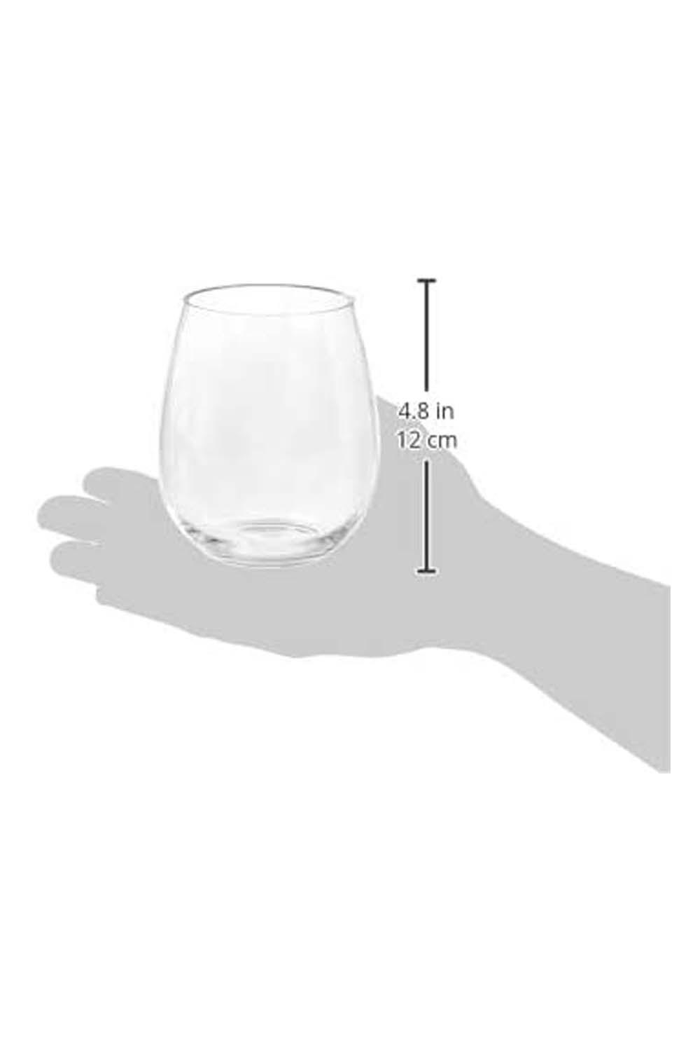 Basics Stemless Wine Glasses, 15 oz, Set of 4, Clear