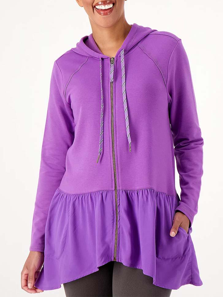 LOGO Lounge by Lori Goldstein Jacquard Pullover Hoodie 