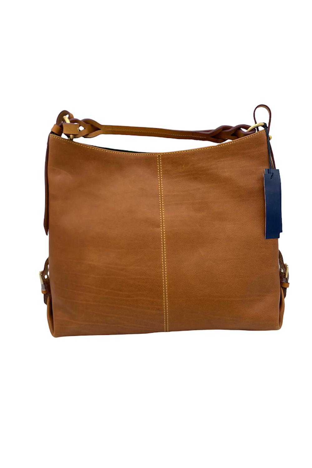 Dooney & Bourke, Bags, Dooney Bourke Florentine Leather Twist Sac  Shoulder Bag Chestnut