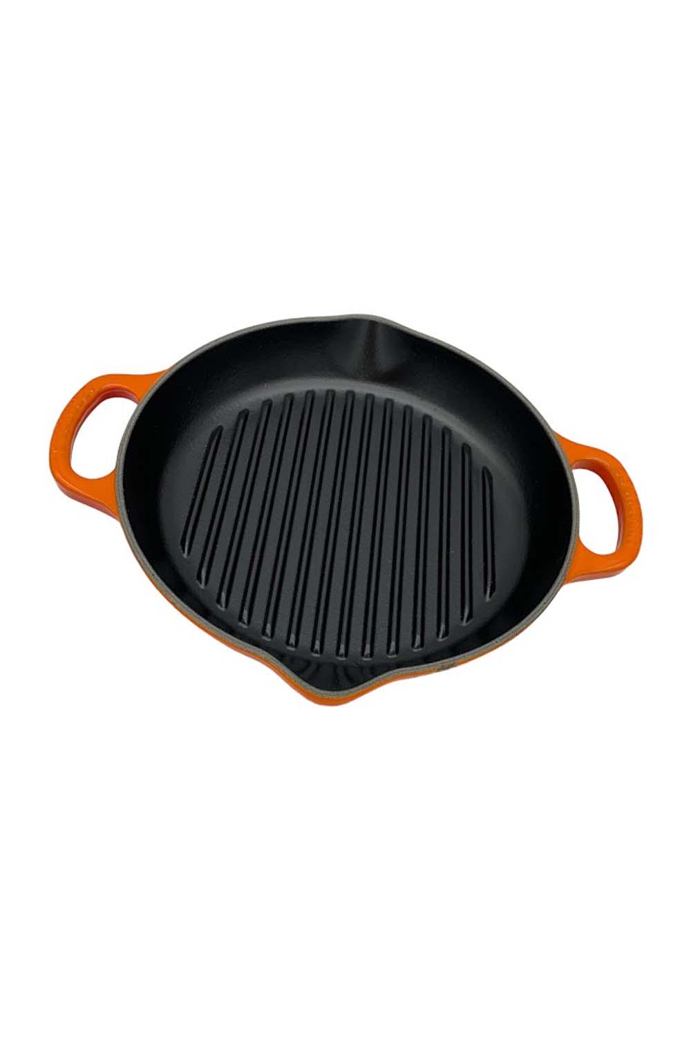 Le Creuset 9.75 Signature Cast Iron Deep Grill Pan ,Flame