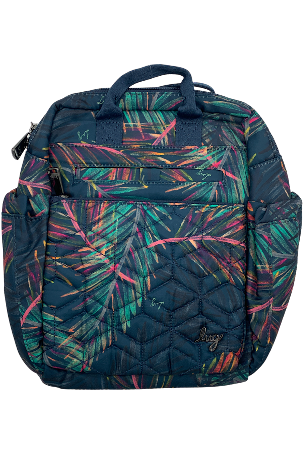 Quilted multi-pocket backpack