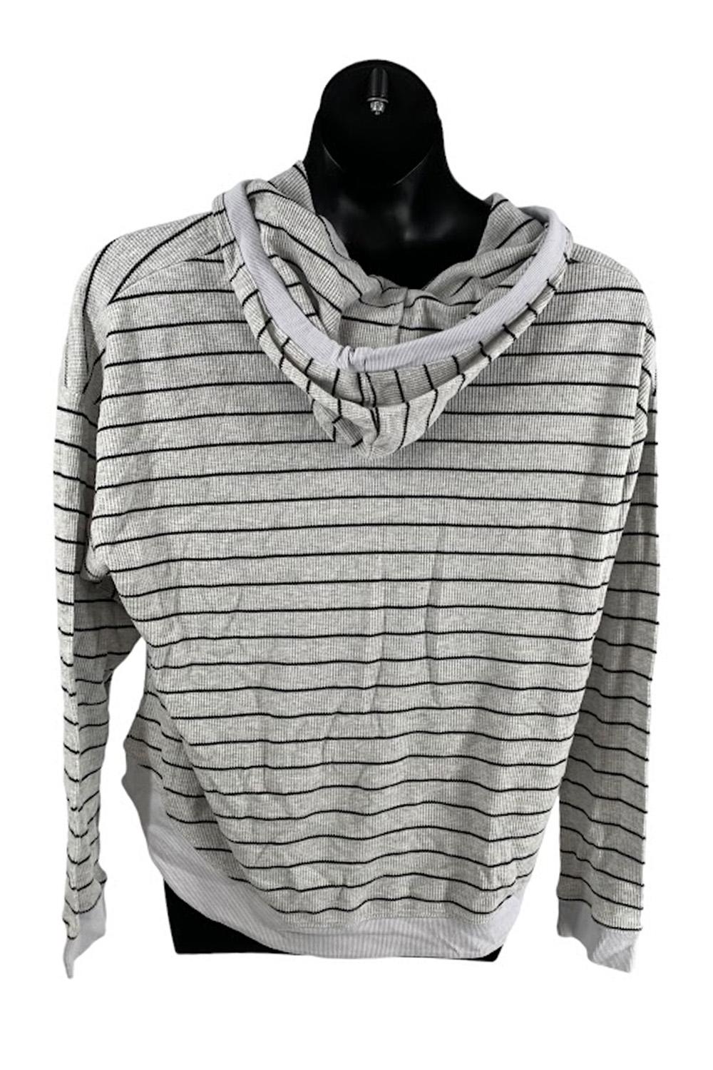 Sport Savvy Jacquard Hooded Sweater w/ Rib Hem and Cuff