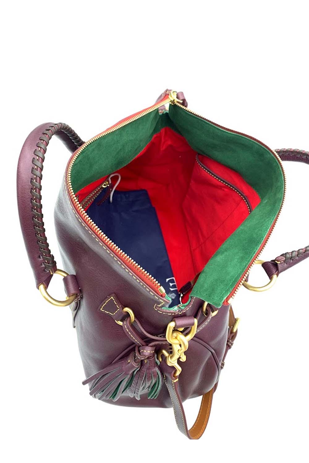 Dooney & Bourke Florentine Leather Satchel Plum Jender