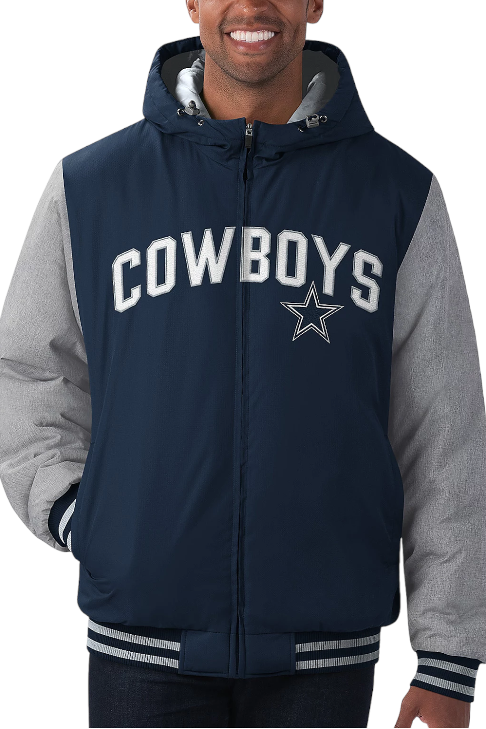 NFL Dallas Men's Hooded Zip Front Jacket