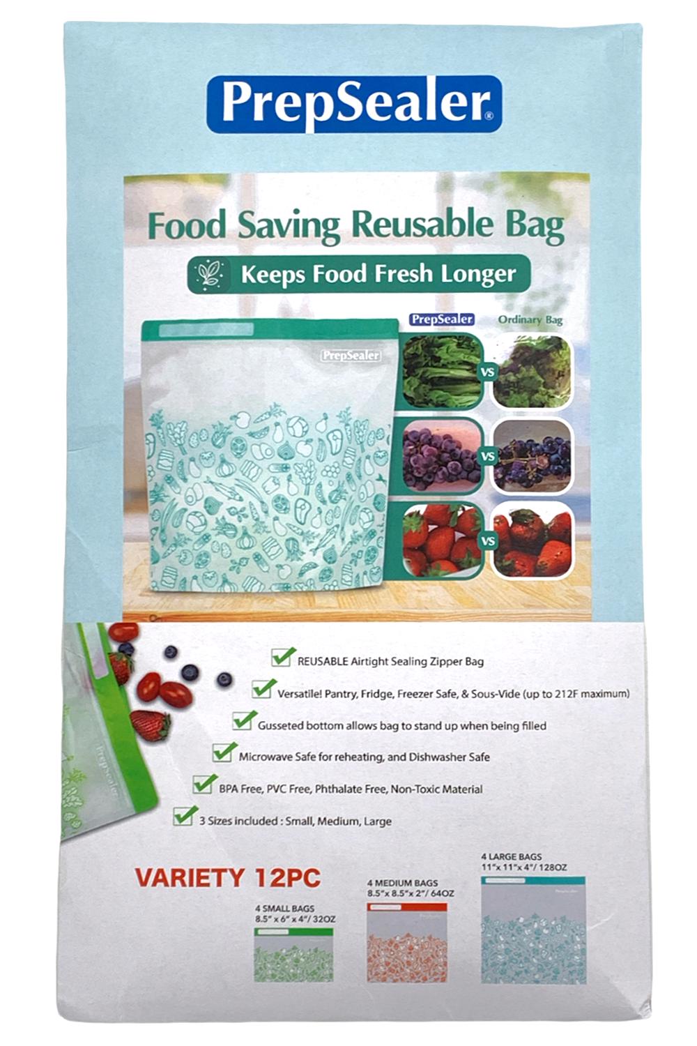 Food Saving Variety 12 pc Reusable Bag (Small, Medium, Large)