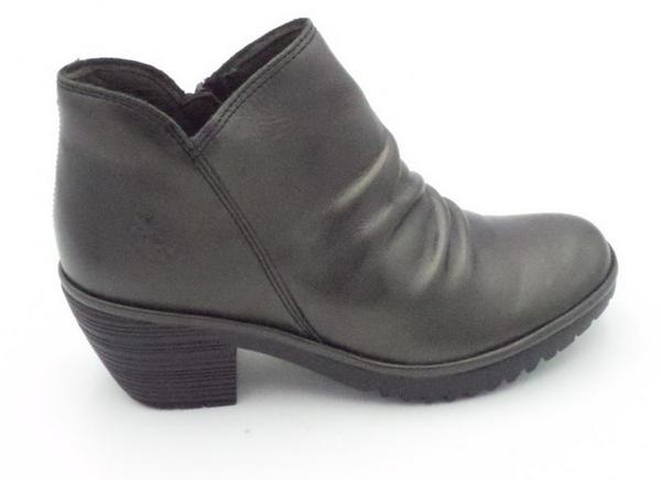 FLY London Leather Ruched Ankle Boots 