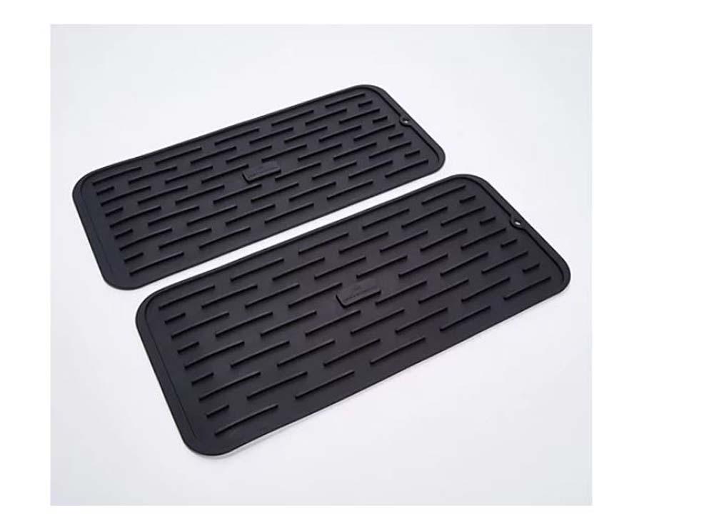 Cook's Essentials Set of (2) Silicone Drying and Drain Mats 