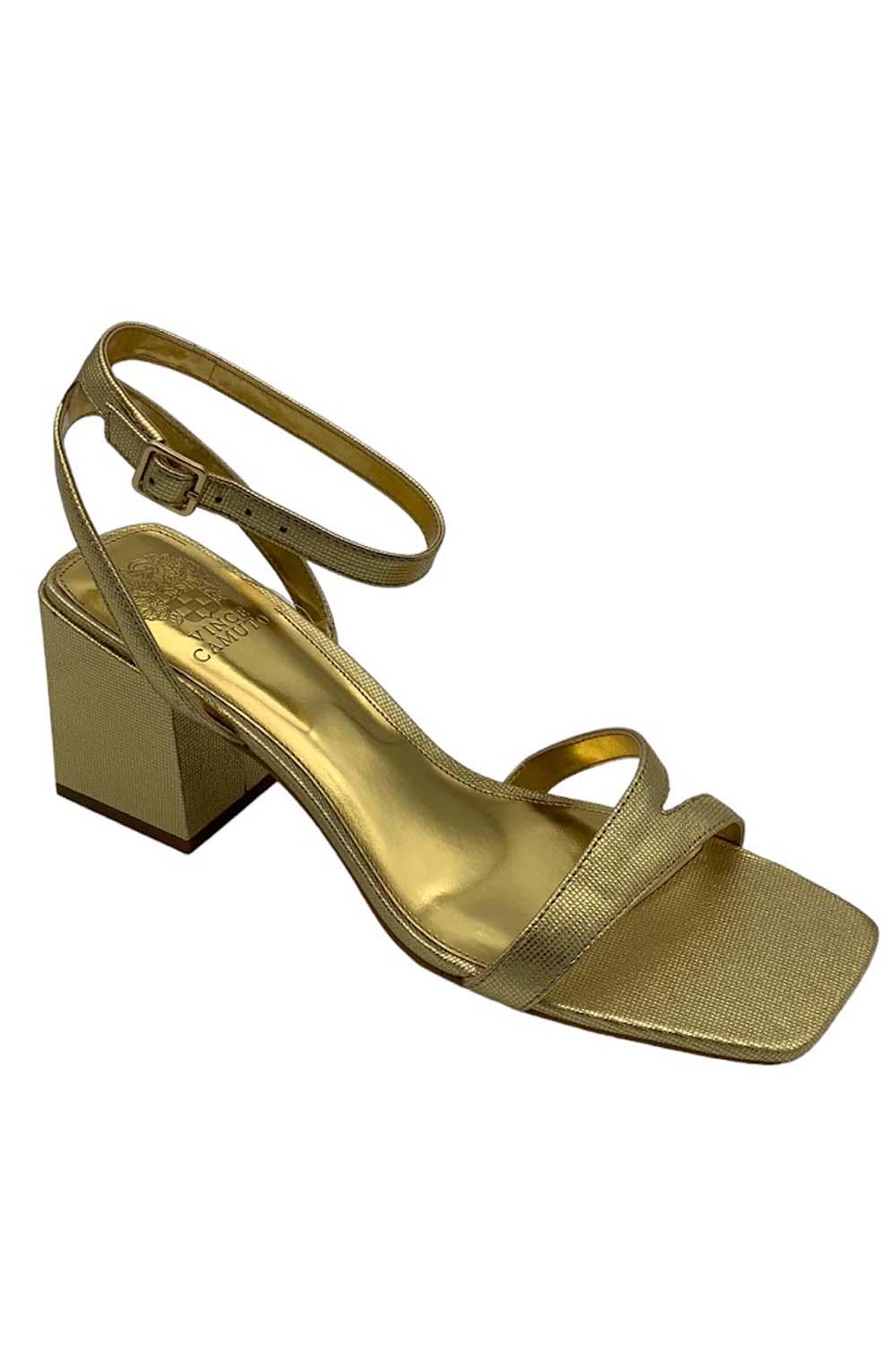 Vince Camuto Leather Heeled Sandals Jarenn Gold Jender