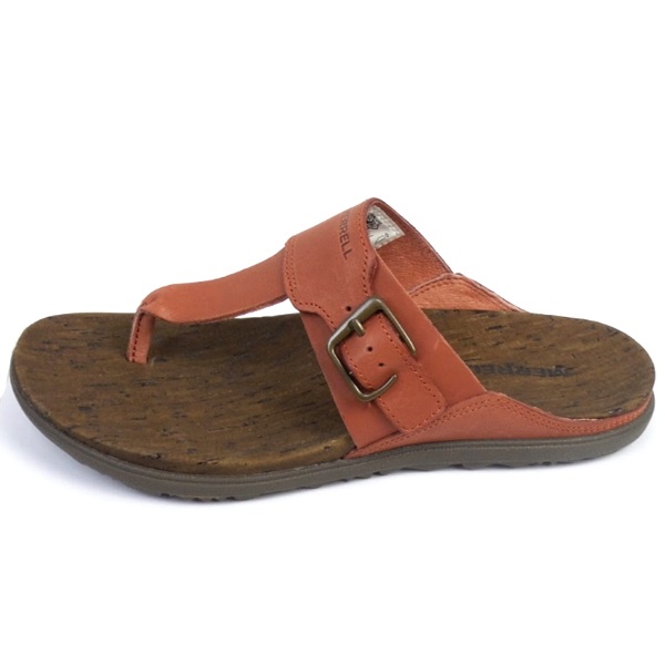 Merrell Leather Thong Sandals Around Town Luxe Post Redwood | eBay