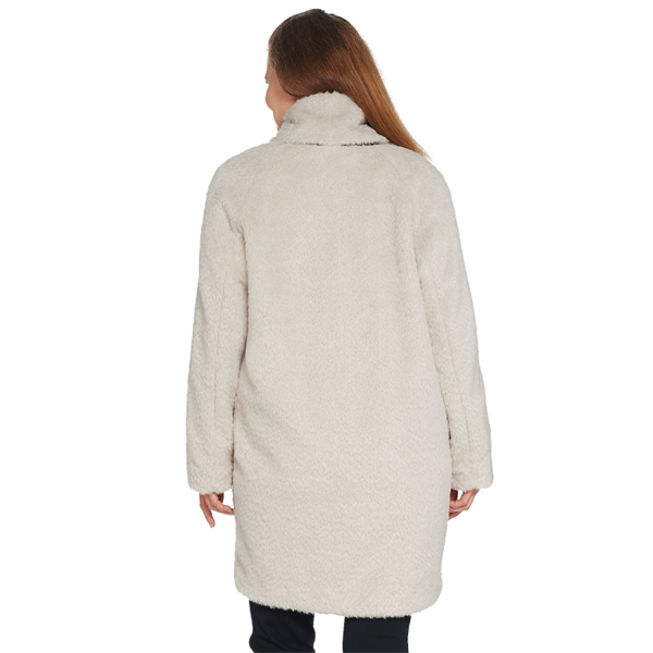 Martha Stewart Faux Fur Coat with Removable Scarf Francesca Black | eBay