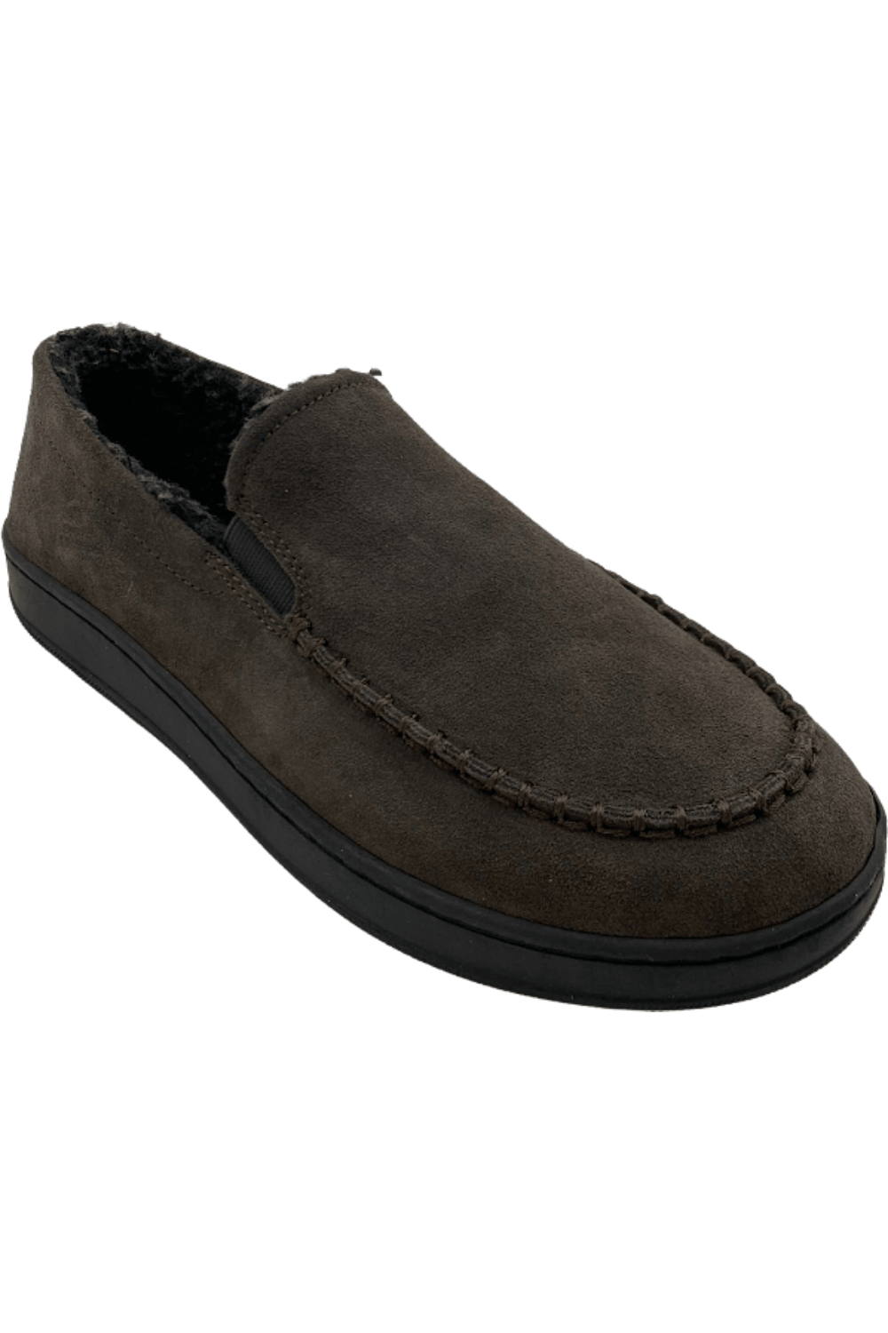 Earth Origins Men's Suede Moccasin Slippers Enfield Charcoal Jender