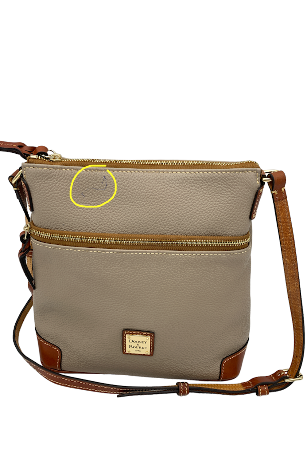 Dooney & Bourke Pebble Leather Crossbody Taupe