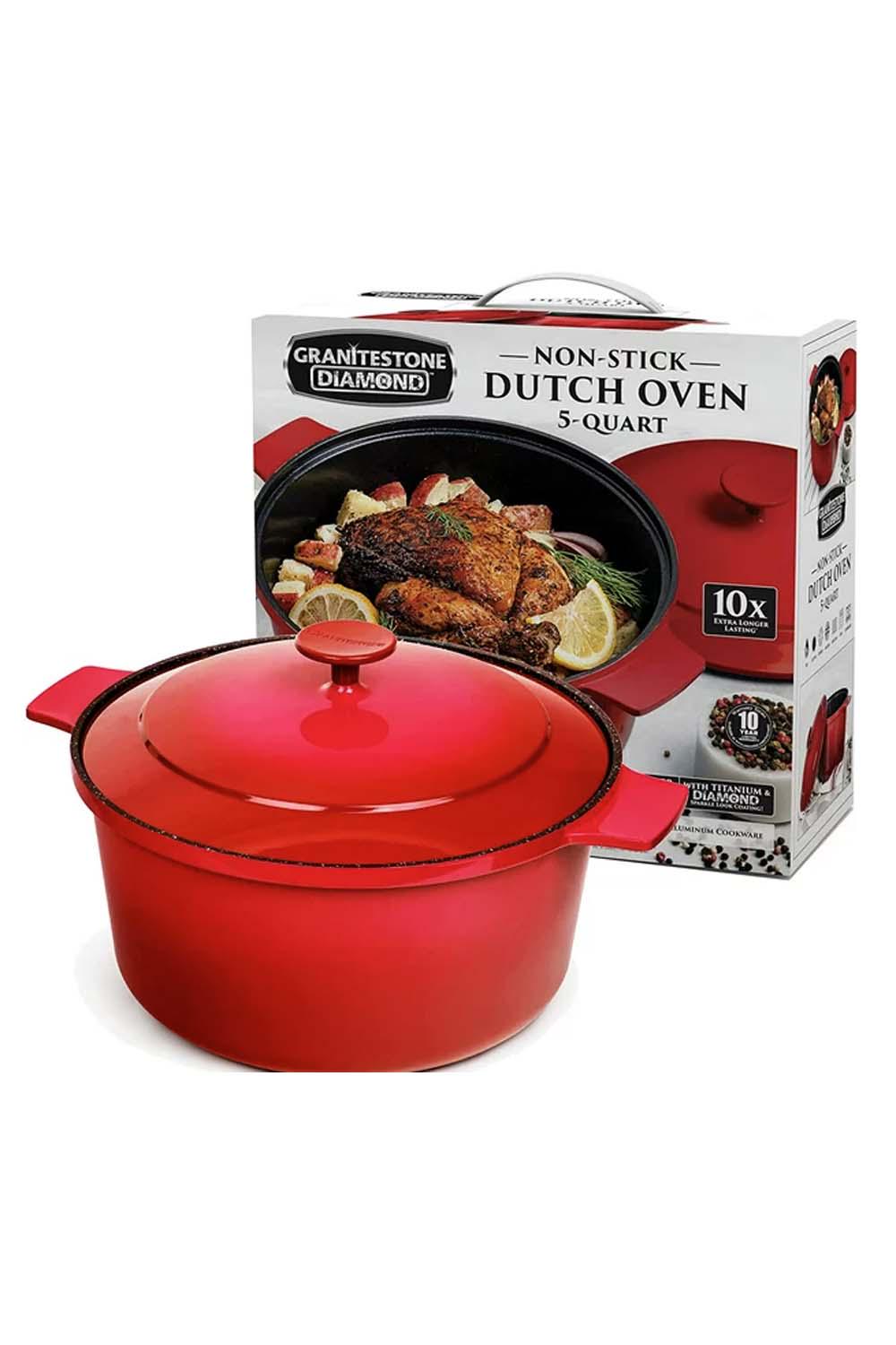 Granitestone Diamond 5-Qt. Nonstick Dutch Oven, Green, 5 qt