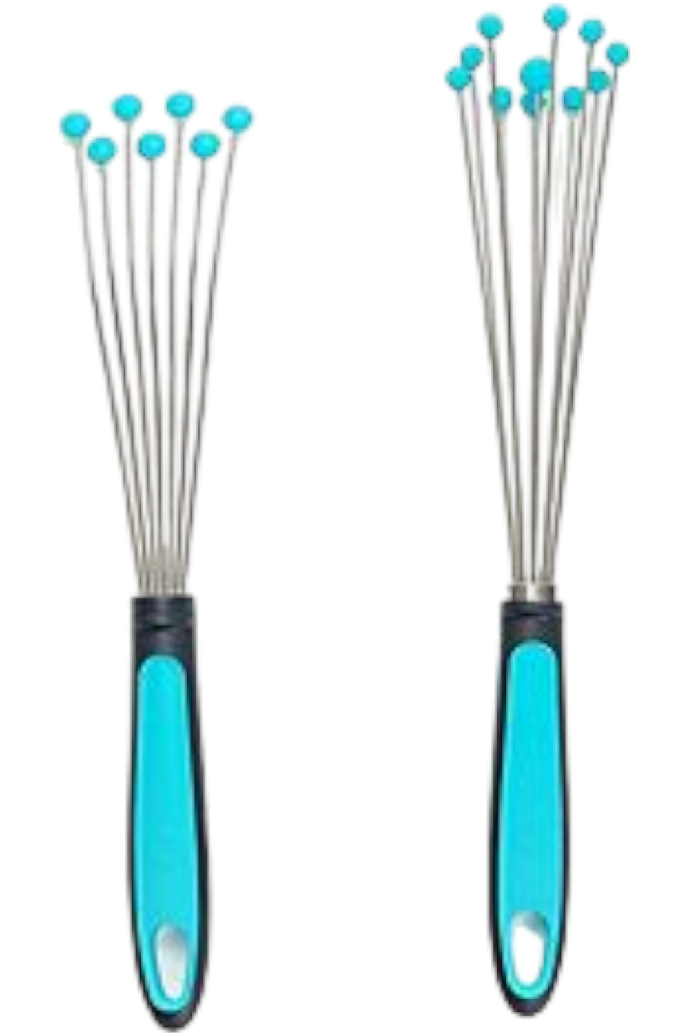 Mini Red Silicone and Stainless Steel Whisk Set of 2