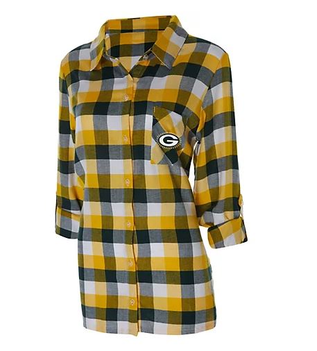 NFL Women's Breakout Flannel Tunic Shirt Packers