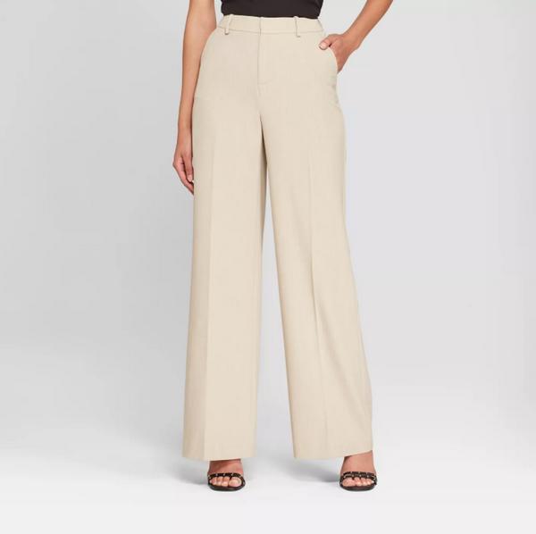 Wide Leg Stretch Twill Pants