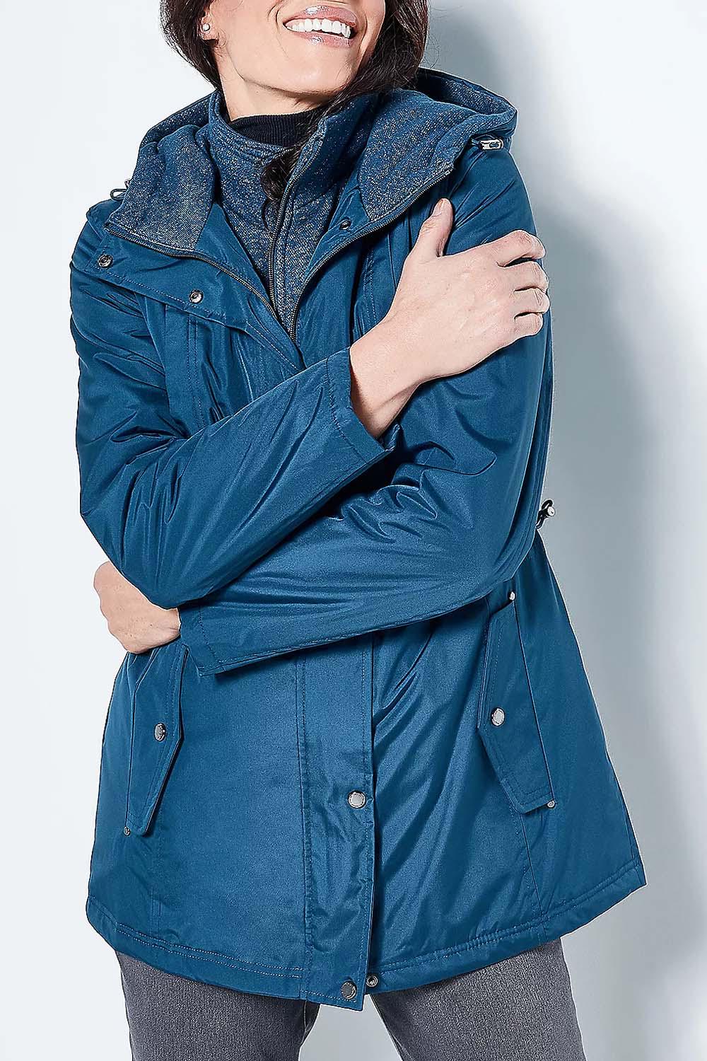 Susan Graver Water Resistant Anorak Jacket Fleece Lining