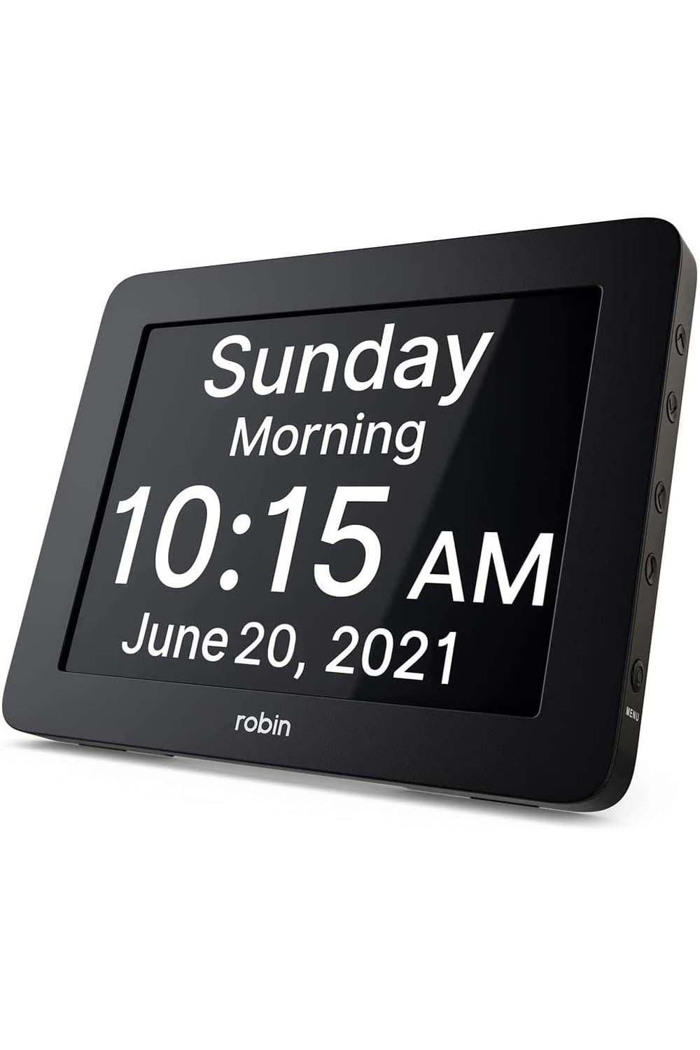 Robin Clock w/ Large Digital Display Calendar Alarms & Reminders eBay