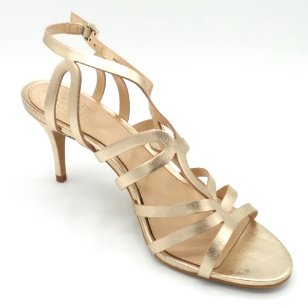 Vince Camuto Strappy Heeled Sandals Peyson Gold Leaf | eBay