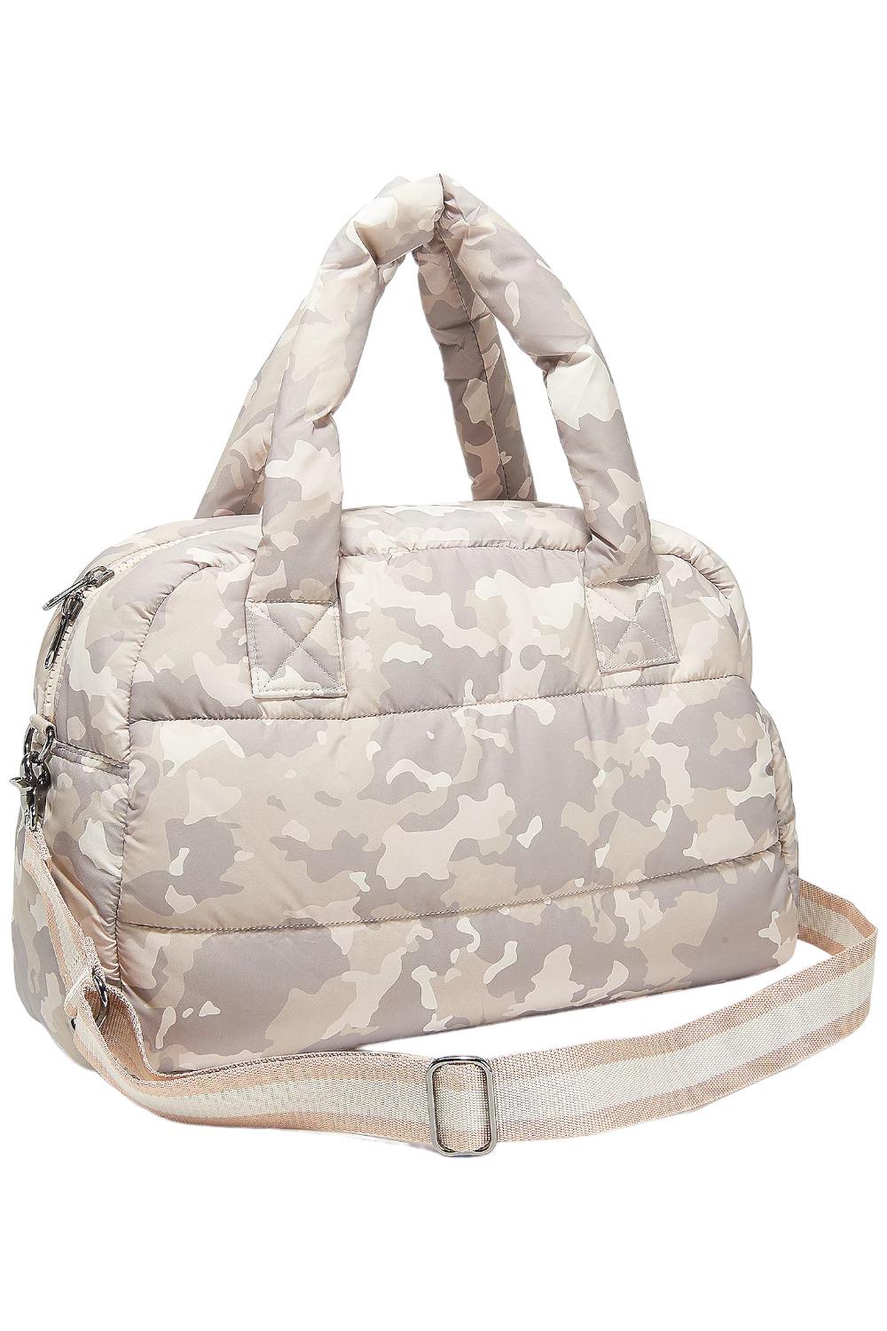 Zuda Convertible Quilted Nylon Duffel Bag Removable Pouch Camo Jender