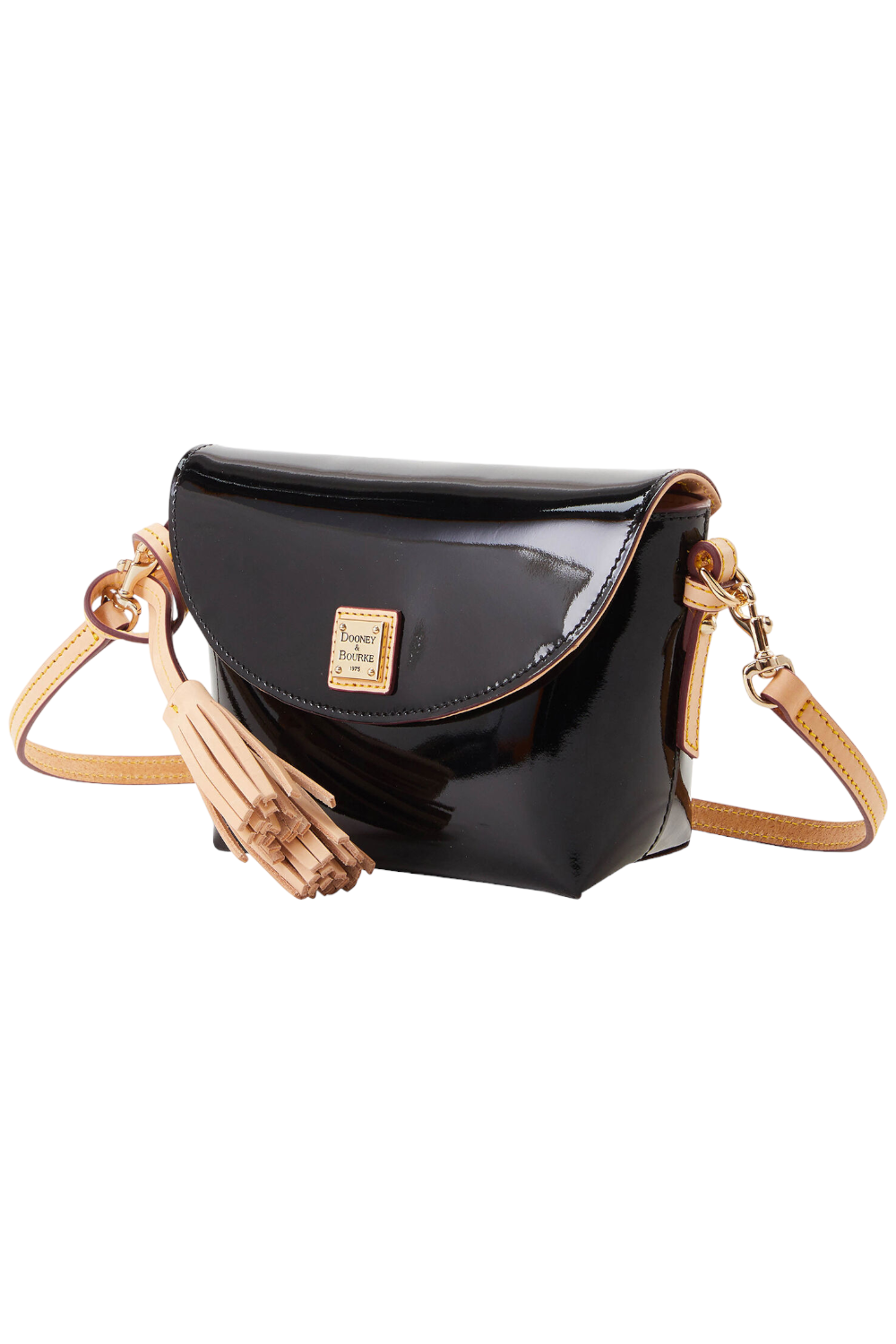 Dooney & Bourke Patent Leather Crossbody Saddle Bag 