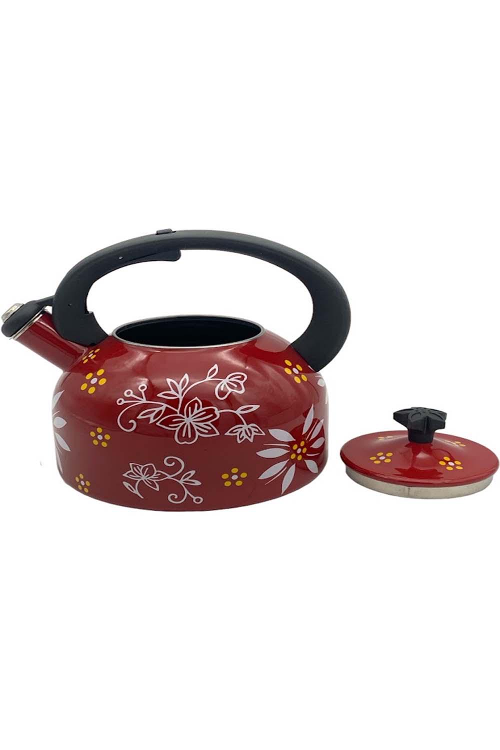 Temp-tations 2.3-qt Enamel on Steel Holiday Tea Kettle 