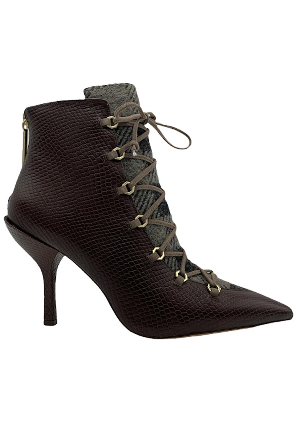 Louise et Cie Leather Lace-Up Ankle Boots Vanida Chestnut