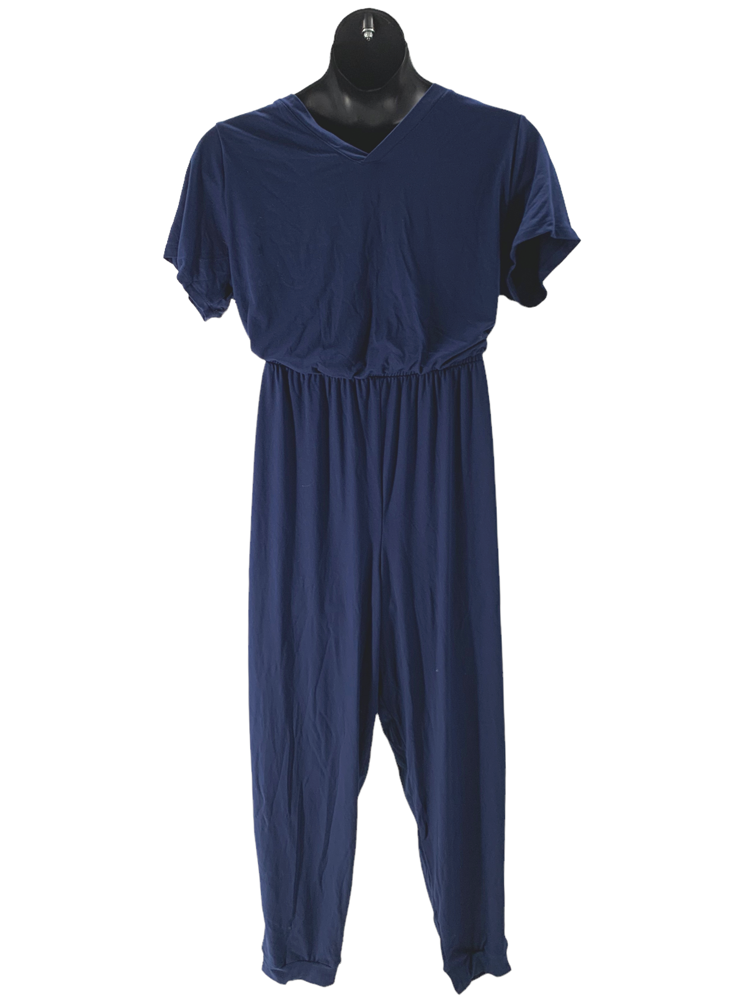 Cuddl Duds Flexwear V-Neck Jogger Jumpsuit Night Navy