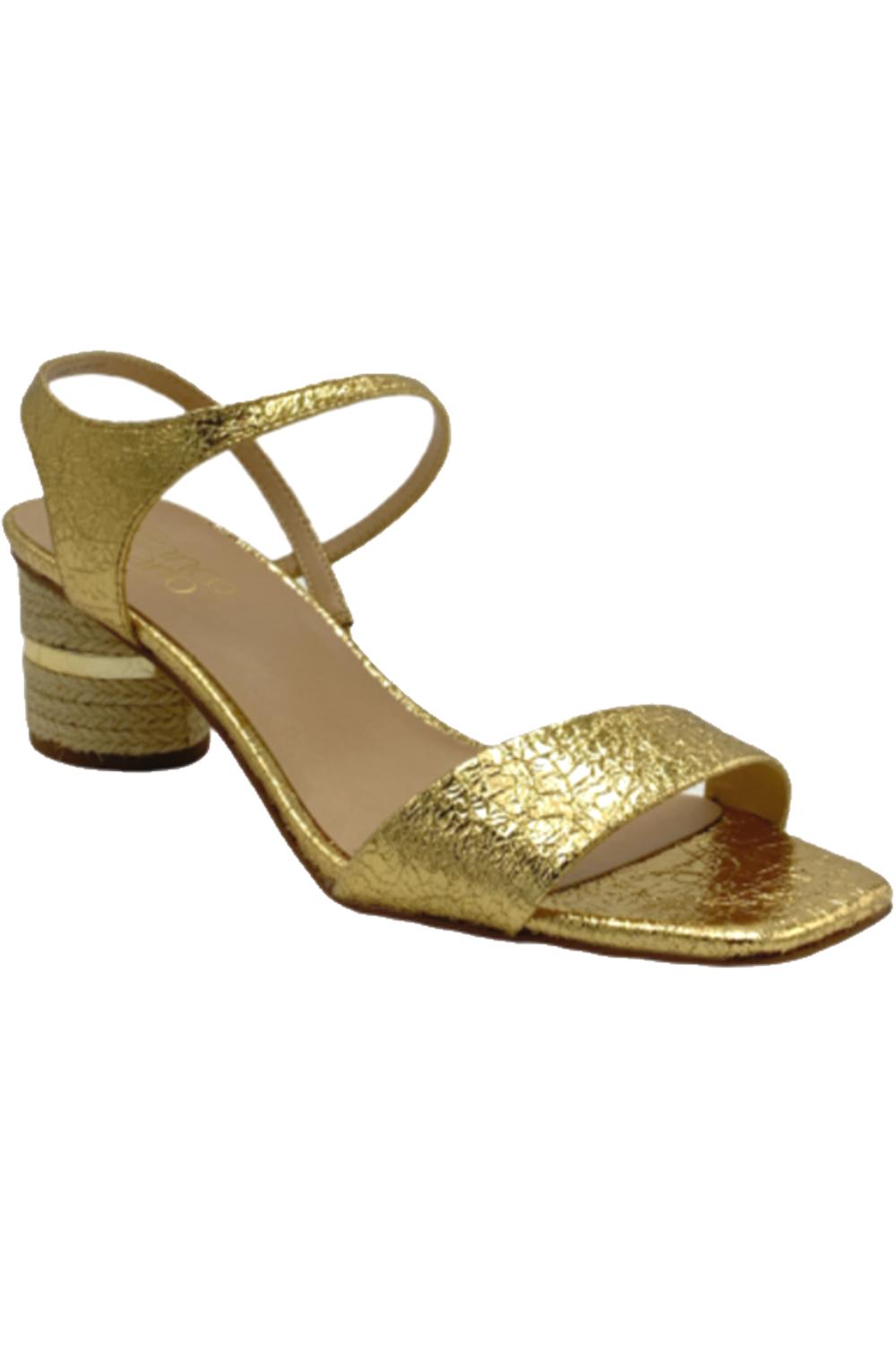 Franco Sarto Suede or Metallic Heeled Sandals Melody Gold | Jender