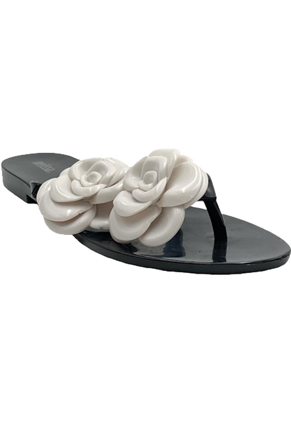 Chanel Black Jelly Camellia Sandal
