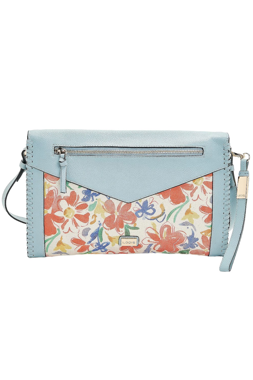 Dusty Blue Leather Envelope Clutch & Crossbody | Meanwhile