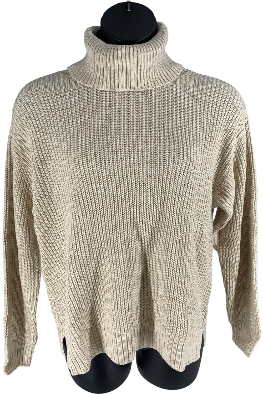 Candace Cameron Bure Cozy Relaxed Turtleneck Sweater Oatmeal Heather ...