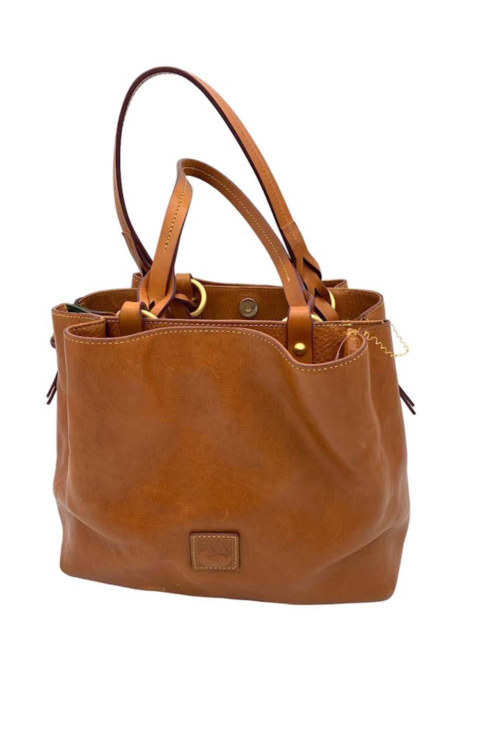 Dooney & Bourke Florentine Leather Large Zip Barlow Satchel Natural B