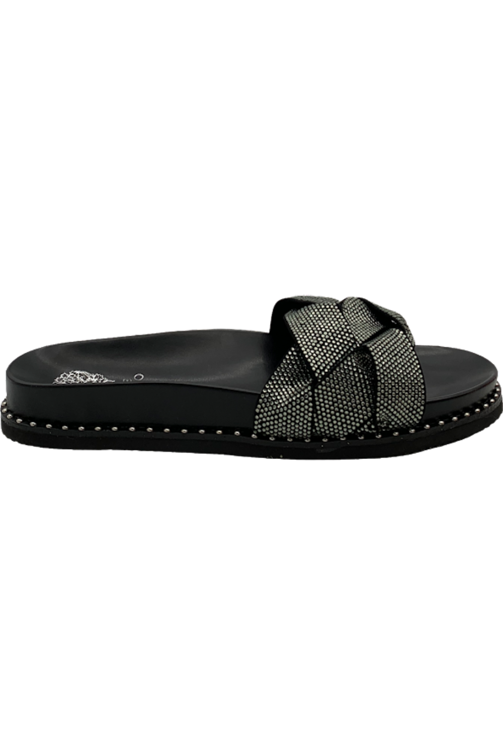 Vince Camuto Leather Crossband Slide Sandals - Belinsda 