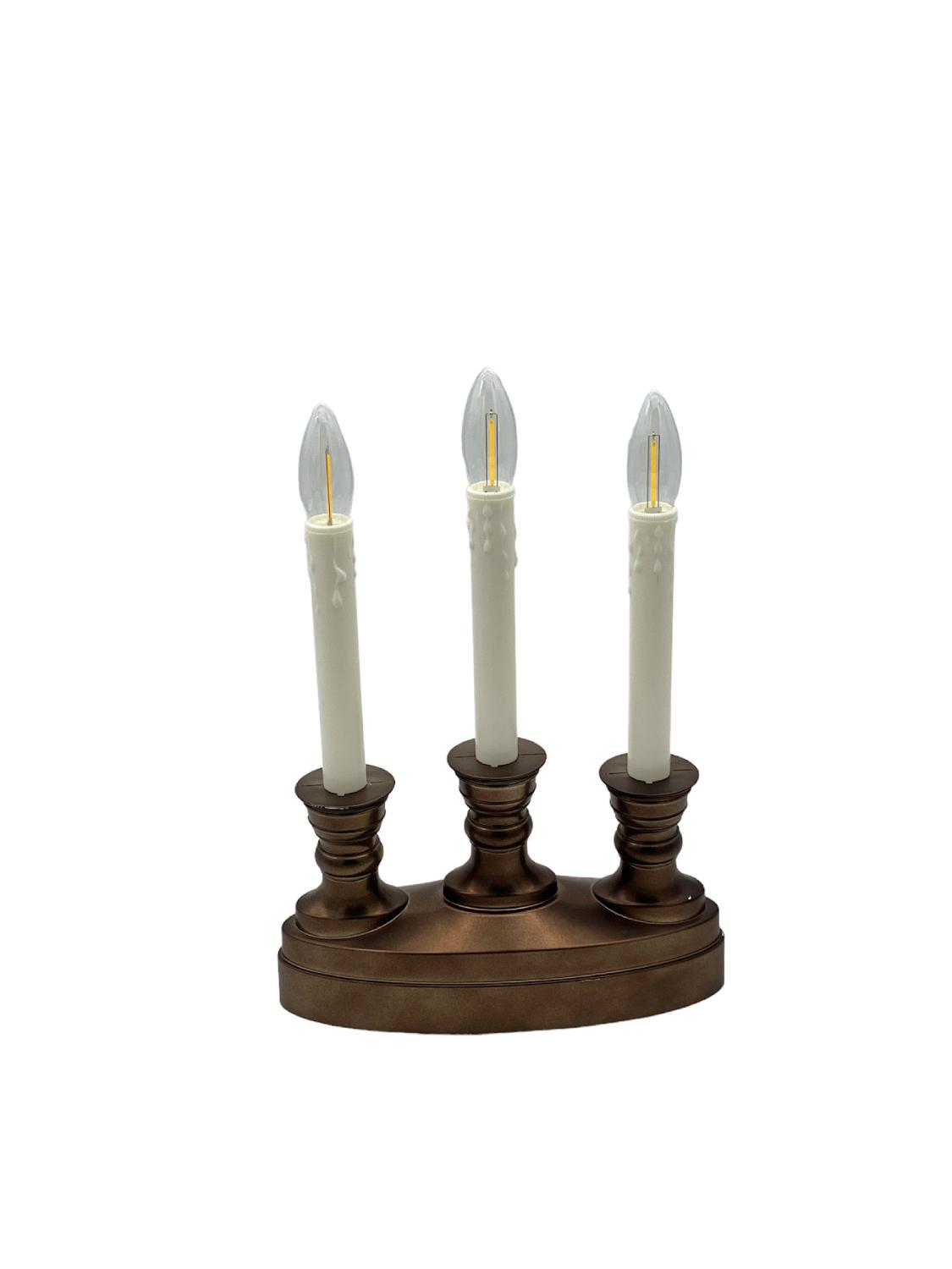 Bethlehem Lights 3 Tier Battery Operated Window Candle Brushed Bronze