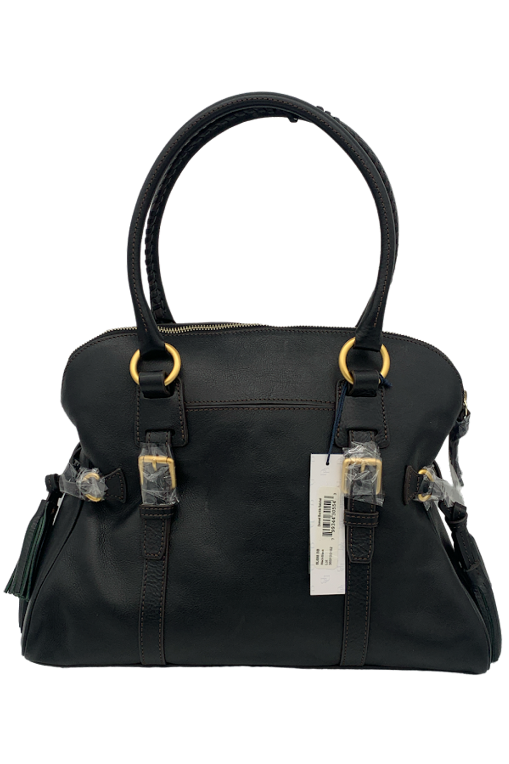 Dooney & Bourke Florentine Leather Domed Buckle Satchel Black Damage ...