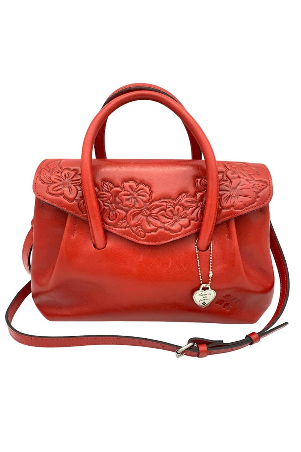 Patricia Nash Leather Notely Satchel with Heart Charm Papaya Jender