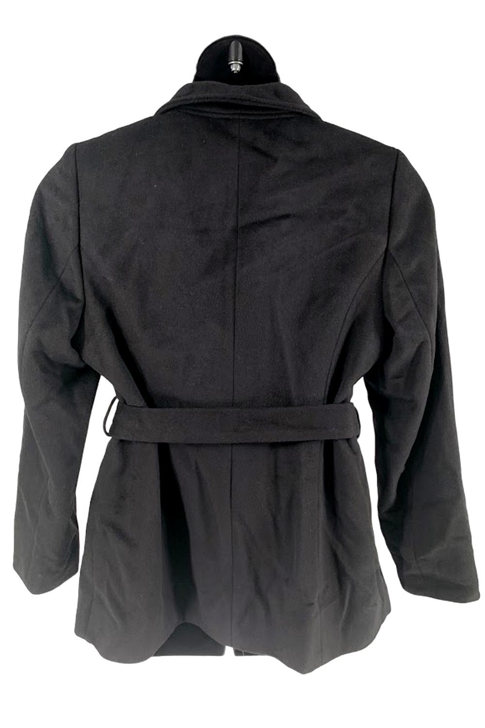 DENNIS BASSO Short Wrap Wool Jacket Black 16 Regular