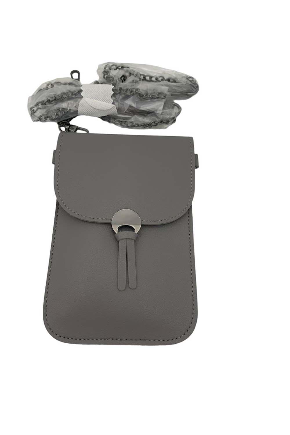 thacker Nikki Snakeskin Embossed Leather Crossbody Bag in Gray