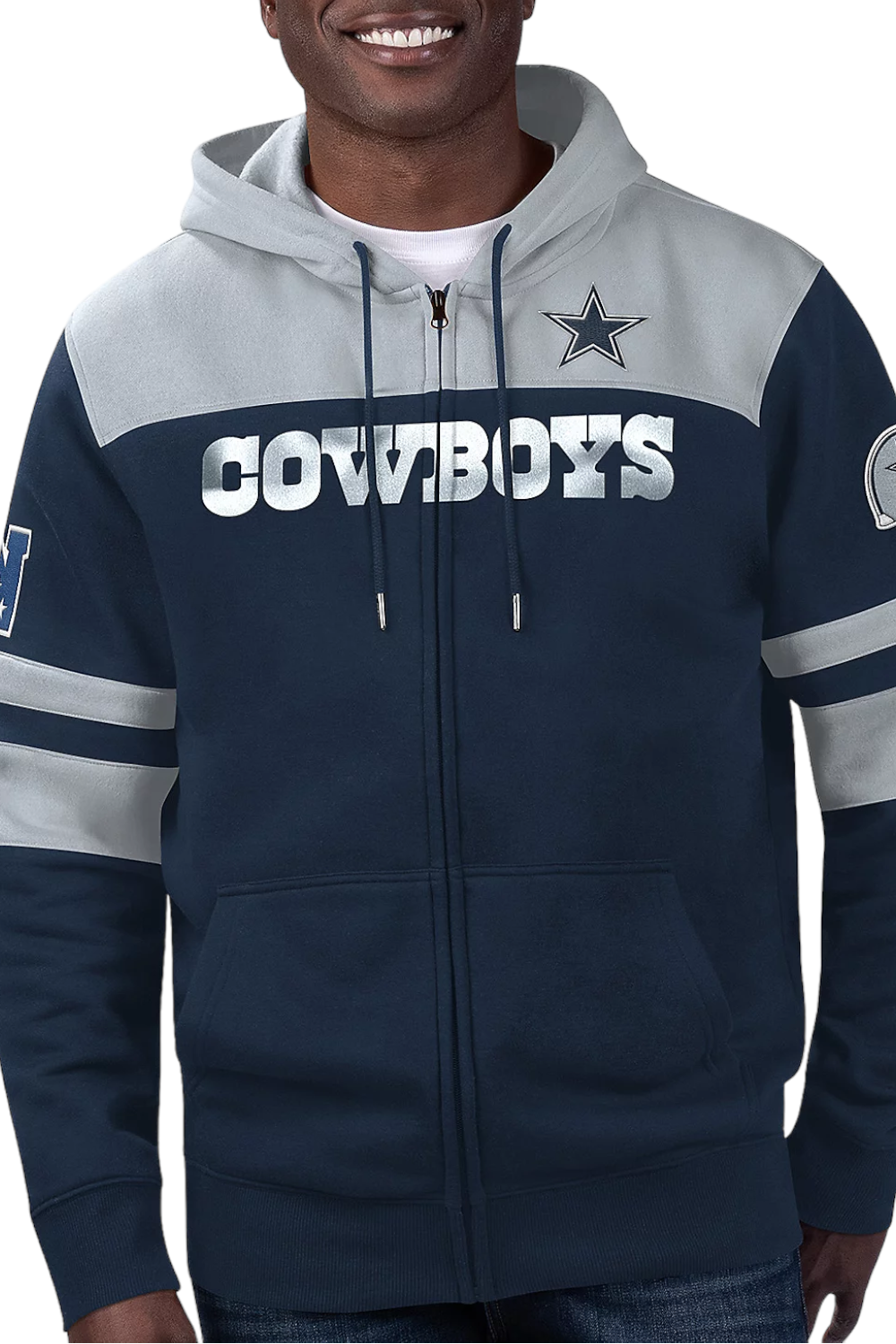 Men's Dallas Cowboys Heathered Grey Dri-Fit Fleece Pullover Hoodie