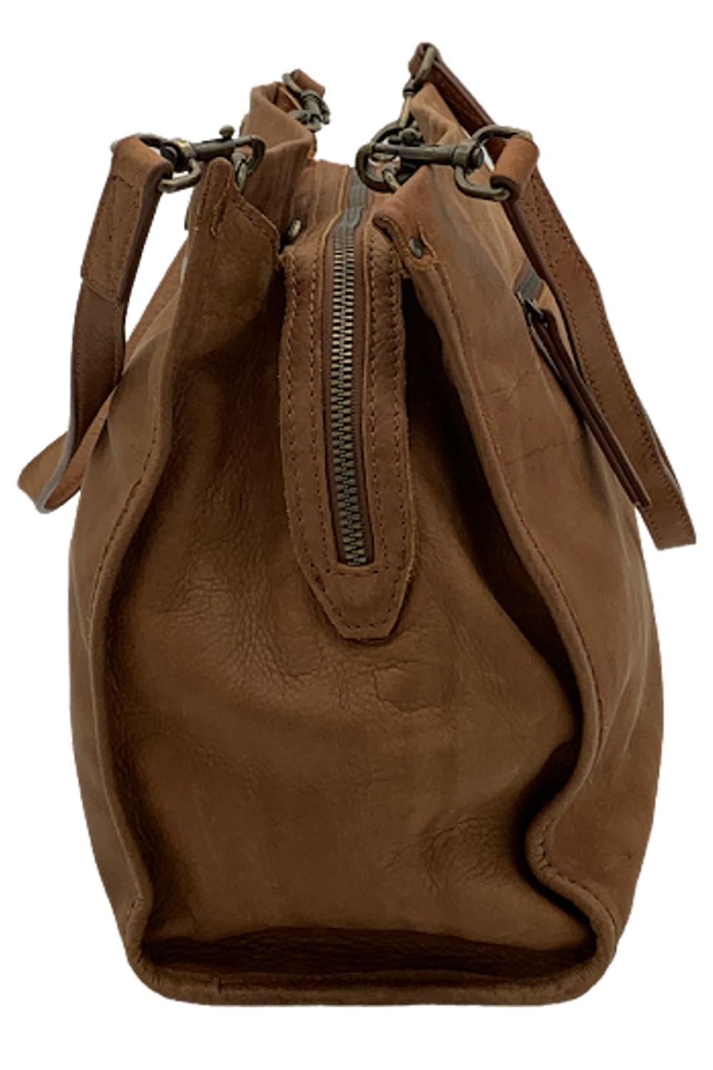 American Leather Co. Lenox Triple Entry Satchel Brandy Jender