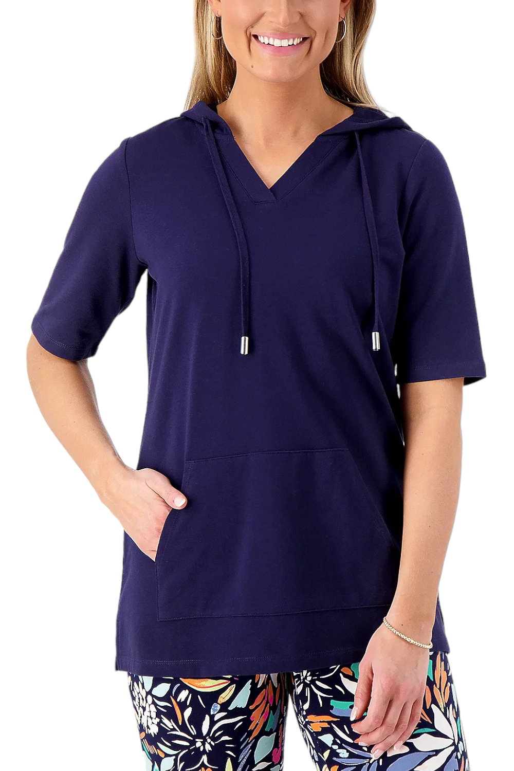   Essentials Women's French Terry Hooded Tunic