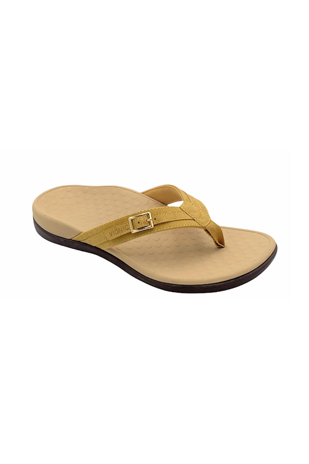 Vionic Thong Sandals with Buckle Detail Tide Patty Mustard | Jender